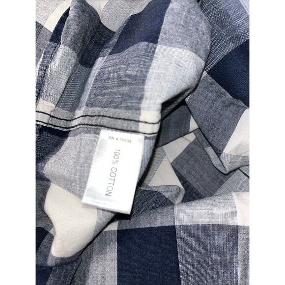 Orvis Shirt XL Mens Blue White Checkered Plaid Button Long Sleeve Cotton - Picture 11 of 13